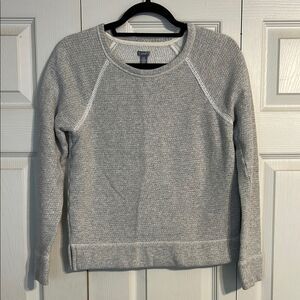 AERIE Gray Crewneck Sweatshirt Waffle Knit Pull-On Athleisure Loungewear XS